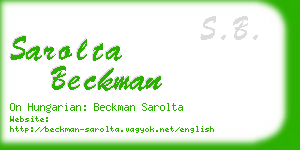 sarolta beckman business card